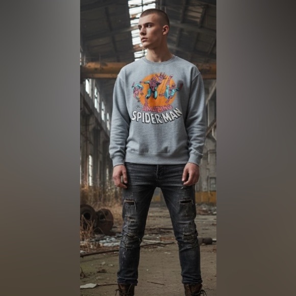 Marvel Other - New Official Marvel amazing Spider-Man
Grey crewneck, graphic logo sweatshirt